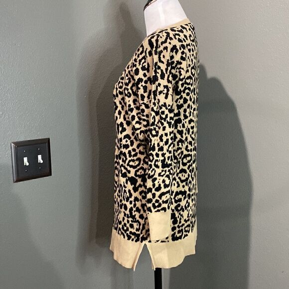 Banana Republic Leopard 3/4 Sleeve Sweater Tunic Top - Picture 7 of 8